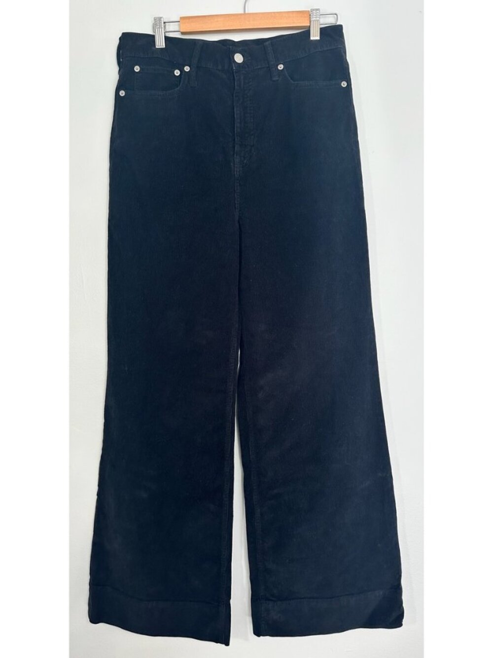 J.Crew Black Corduroy Wide-Leg Pants Size 30
